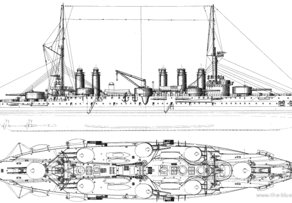 Боевой корабль NMF Condorcet 1914 [Battleship] - чертежи, габариты, рисунки